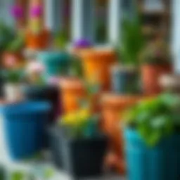 Vibrant selection of plastic planters in various styles