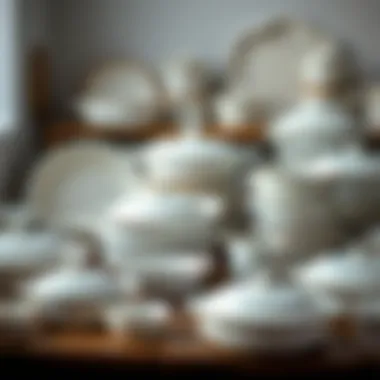 Variety of porcelain baking dishes in different shapes and sizes