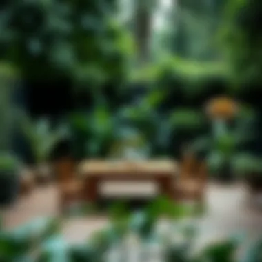 Eco-friendly PVC deck tiles showcased in a lush garden setting