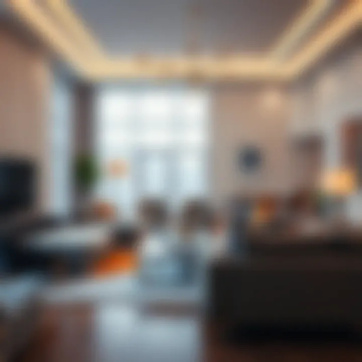 Modern living room with stylish furniture