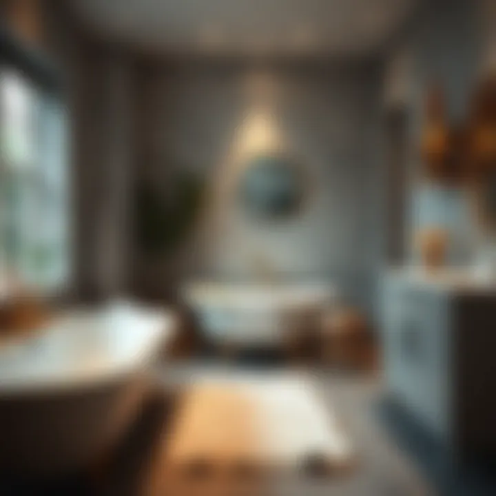 Cozy bathroom ambiance created with plush rugs