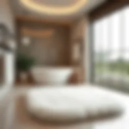 Luxurious plush bathroom rug in a modern bathroom setting