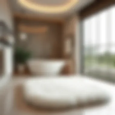 Luxurious plush bathroom rug in a modern bathroom setting