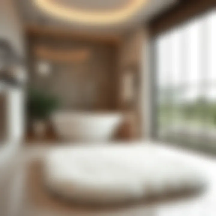 Luxurious plush bathroom rug in a modern bathroom setting