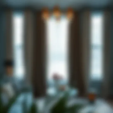 Stylish interior design featuring coordinated decor and drapes