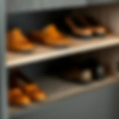 Close-up of Ställ shoe cabinet materials and textures