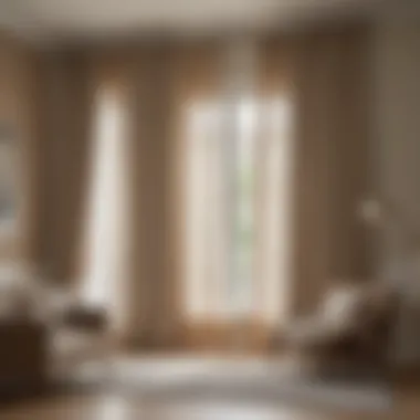 Elegant Tan Sheer Curtains in Modern Living Space Elegant tan sheer curtains elegantly draping a modern living room.