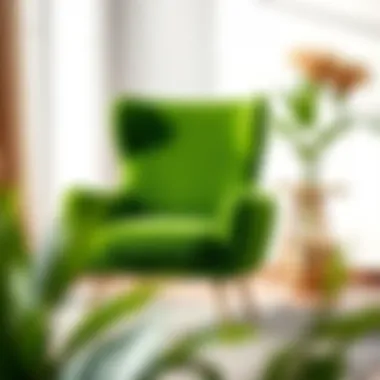 A stylish modern accent chair in a vibrant color