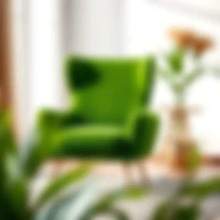 A stylish modern accent chair in a vibrant color