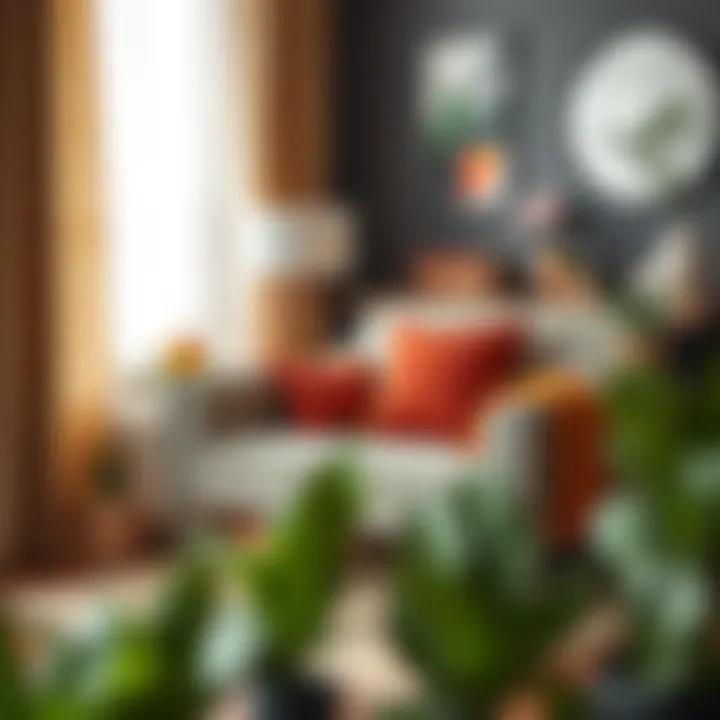 Modern accent chair surrounded by decorative elements