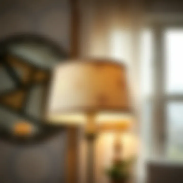 Elegant fabric lamp shade with intricate patterns