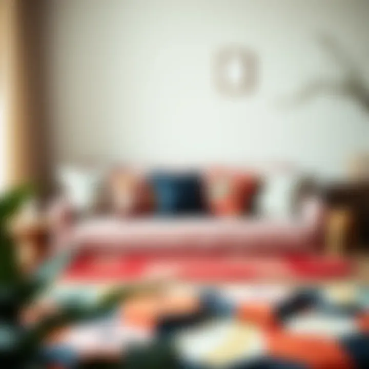 Cozy sofa bed with vibrant cushions showcasing style