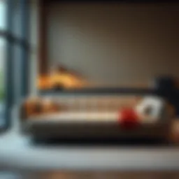 Elegant sofa bed in a modern living room setting