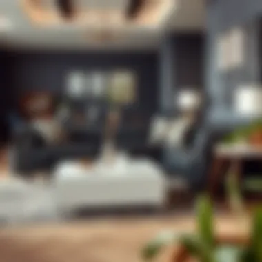 Luxurious black leather sofa paired with contemporary decor