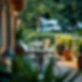 Elegant bistro deck table set for outdoor dining