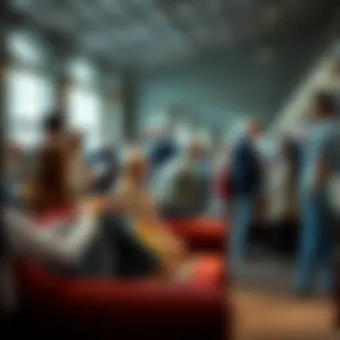 Community members engaging in a furniture exchange event