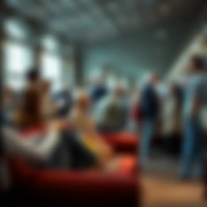 Community members engaging in a furniture exchange event