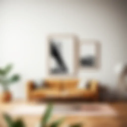 A detailed view of a stylish 60 by 80 frame showcasing its versatility in home décor.