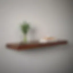 Contemporary wooden floating shelf