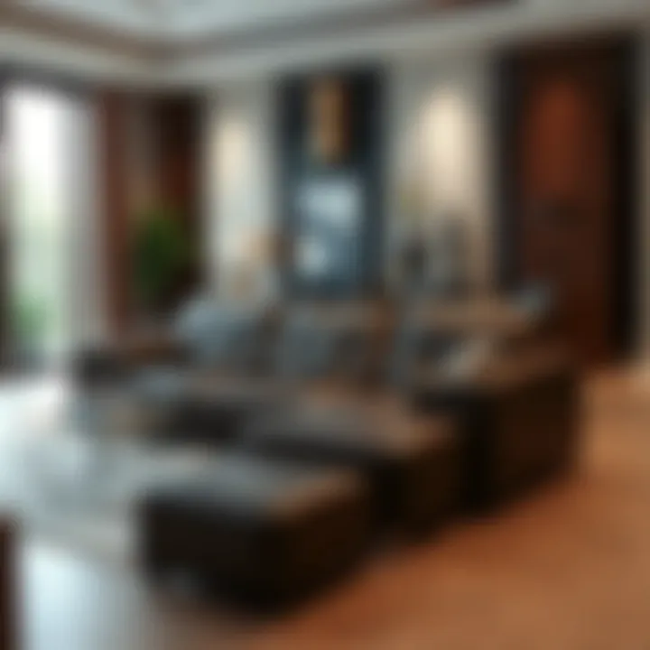 Luxurious leather couch in a modern living room