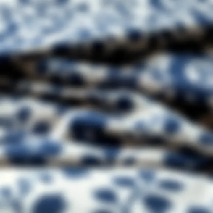 Material swatches for dark blue floral duvet covers Material swatches of different fabrics for duvet covers in dark blue floral design