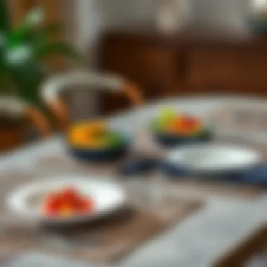 Ceramic Sophistication: Elevating Gourmet Presentations Chic ceramic placemats styled with gourmet dishes