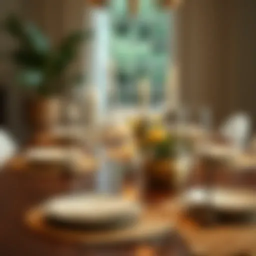 Elegant table setting with woven placemats