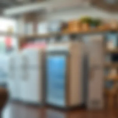 Mini Fridge Variety in a Retail Setting Mini Fridge Variety in a Retail Setting