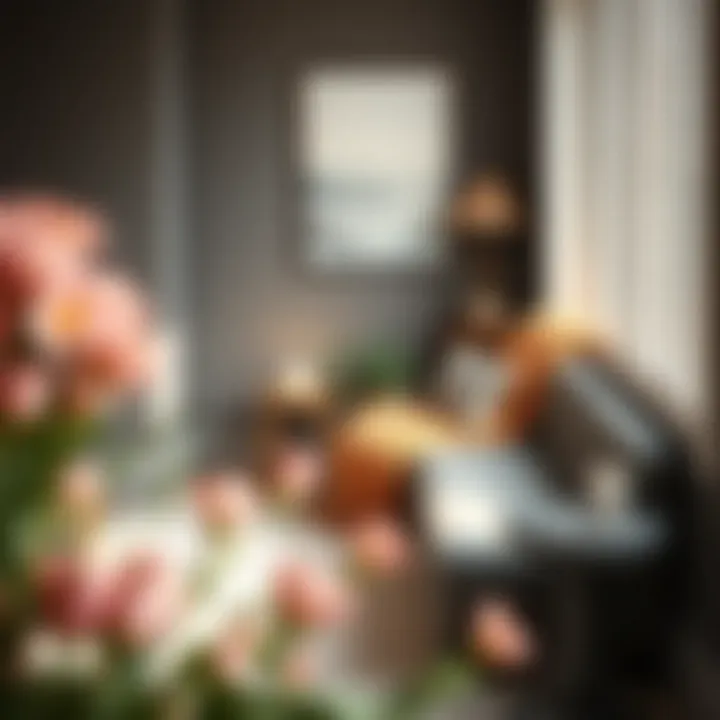 A cozy corner featuring a sofa chair with decorative elements