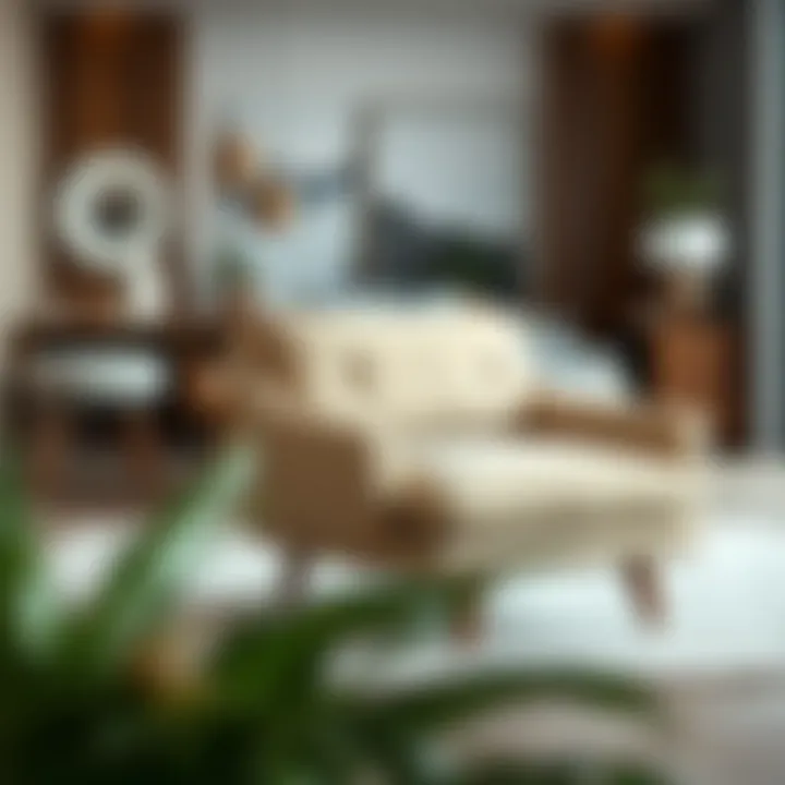 Stylish modern sofa chair in a contemporary living room setting