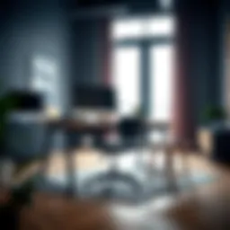 Sleek and stylish used computer desk in a modern office setting