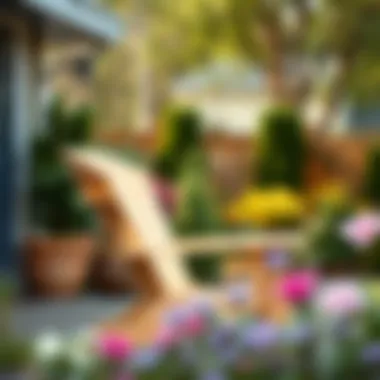 Elegant used Adirondack chair in a garden setting