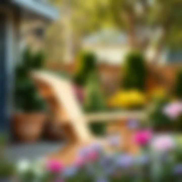 Elegant used Adirondack chair in a garden setting