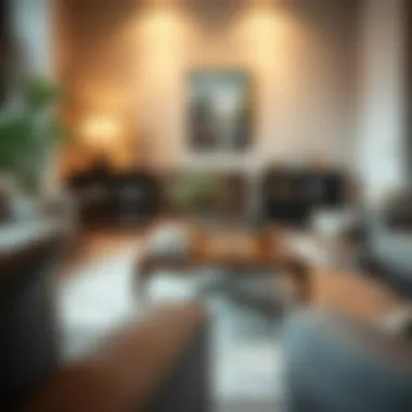 Elegant coffee table in a cozy setting