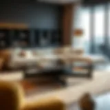 Stylish coffee table in modern living room