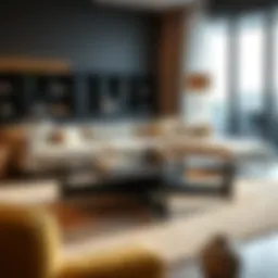 Stylish coffee table in modern living room