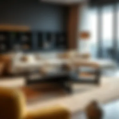 Stylish coffee table in modern living room