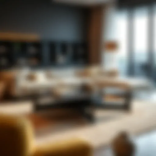 Stylish coffee table in modern living room