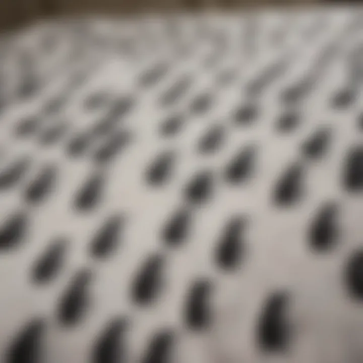 Close-up of fabric texture showcasing penguin patterns