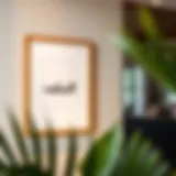 Elegant display of art within a square frame