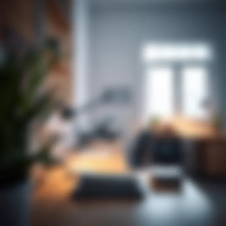 Integrating Light into Interior Design A beautifully designed workspace showcasing a bright desk light