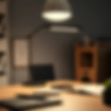 Modern Desk Lighting Solution A sleek modern desk light illuminating a workspace