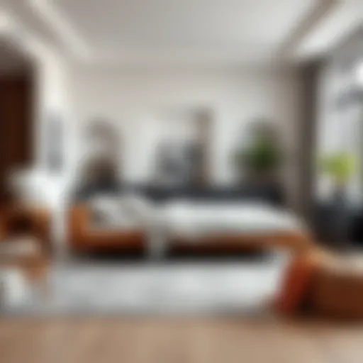 Elegant slide out daybed in a modern living room setting