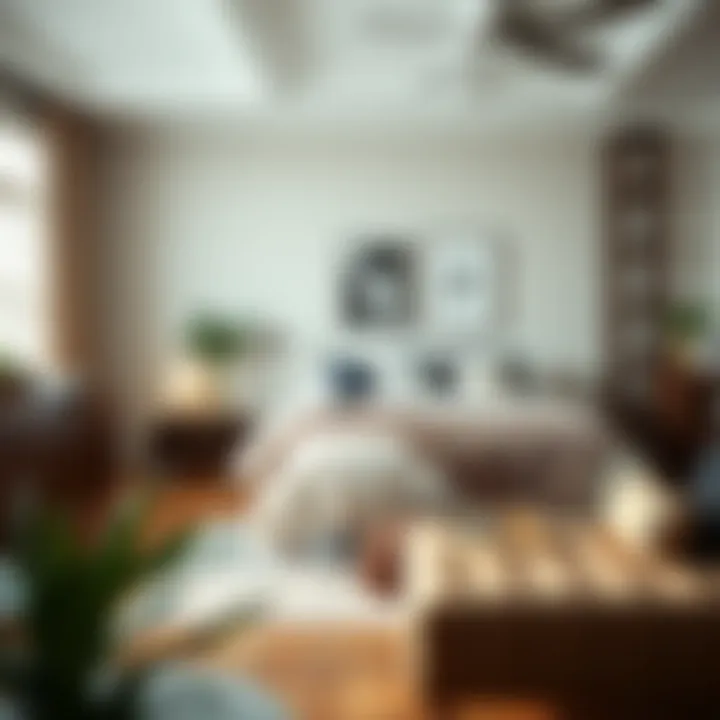 A cozy bedroom setup with stylish bedding and furnishings