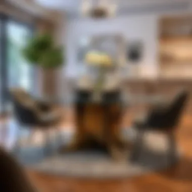 Chic glass lazy Susan complementing a dining room table