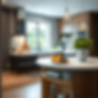 Stylish modern lazy Susan in a contemporary kitchen setting