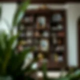 Sophisticated Display of Literature and Art Elegant eight-foot bookcase showcasing a blend of books and decor