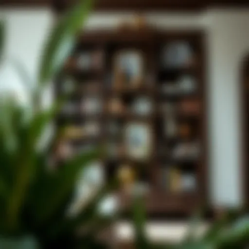 Sophisticated Display of Literature and Art Elegant eight-foot bookcase showcasing a blend of books and decor