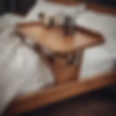 Wooden attachable bed table showcasing craftsmanship