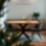 Modern four-seater dining table in a cozy setting